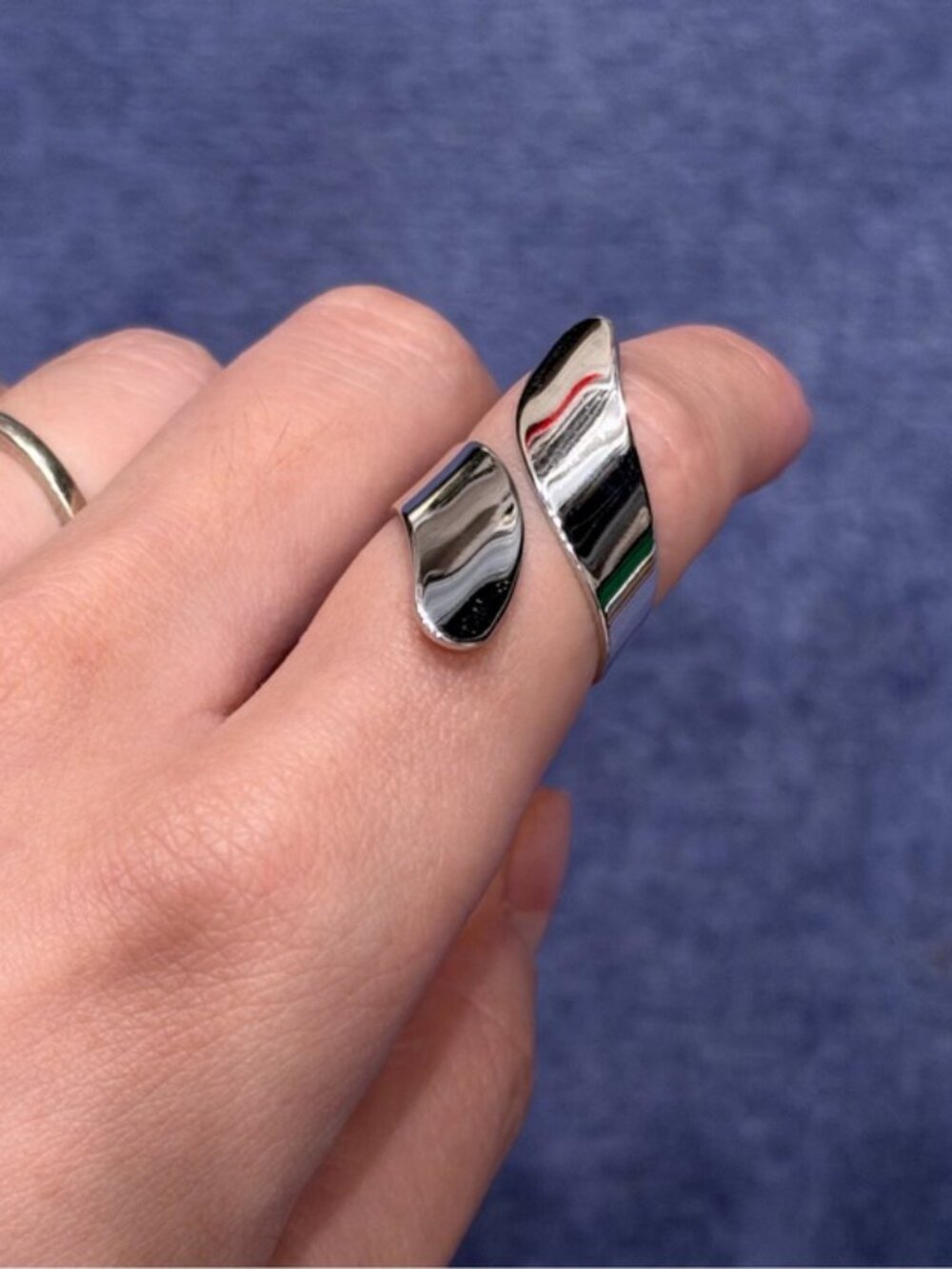 Silver Ripple Open Adjustable Ring